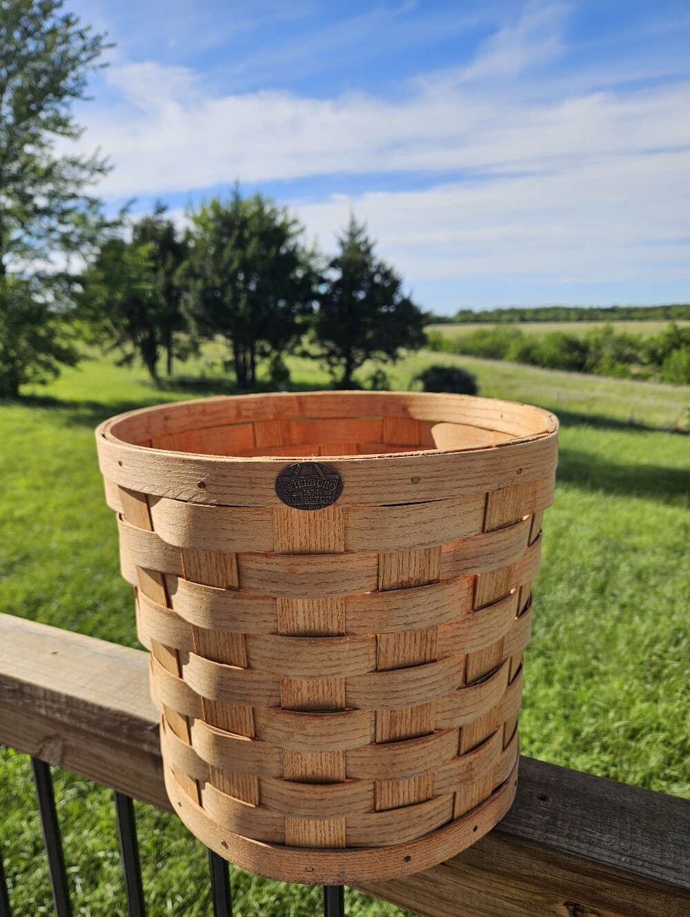 Vintage Peterboro Basket Co. Round Woven Ash 11" Storage Basket - Handcrafted...